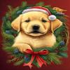 Caievy Diamond Painting Kits Christmas Wreath Puppy, Diamond Painting for Beginners Handmade 5D Full Diamond Gemstone Paste Craft for Home Decor Wall Decor or Gifts 8x12Inch view 1