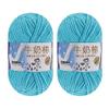2 Rolls Soft Milk Cotton Yarn Skeins for DIY Doll Sweater Hats Scarf Shawl (12 Lake Blue) view 1