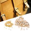 100 Sets Crystal Rivets Rhinestone Rivets Studs, 12mm White Clear Crystal Rivets Rapid Rhinestone Stud Spots Studs for Leather Craft DIY Making(Gold) view 2