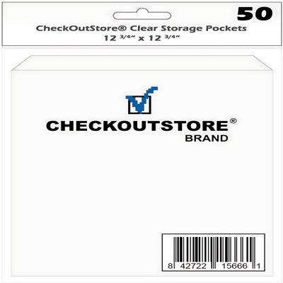 100 CheckOutStore Cardstock Clear Storage Pockets (12 3/4 x 12 3/4)