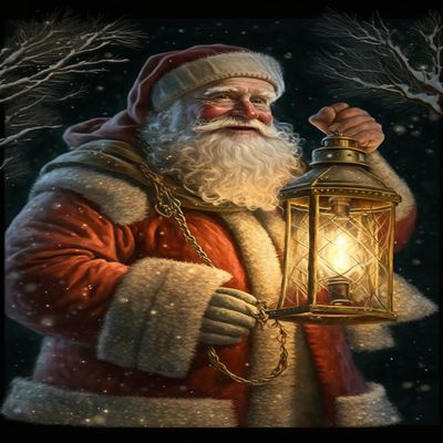 18x25Inch Santa Claus with Lamp Diamond Painting Kits, Diamond Painting Digital Painting 5D Round Diamond Beginner DIY Rhinestone Paste Craft, Bedroom Decor or Gift