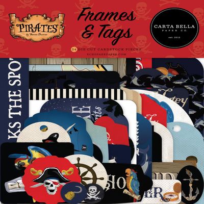 Carta Bella Frames & Tags, Pirates Cardstock Ephemera 33/Pkg