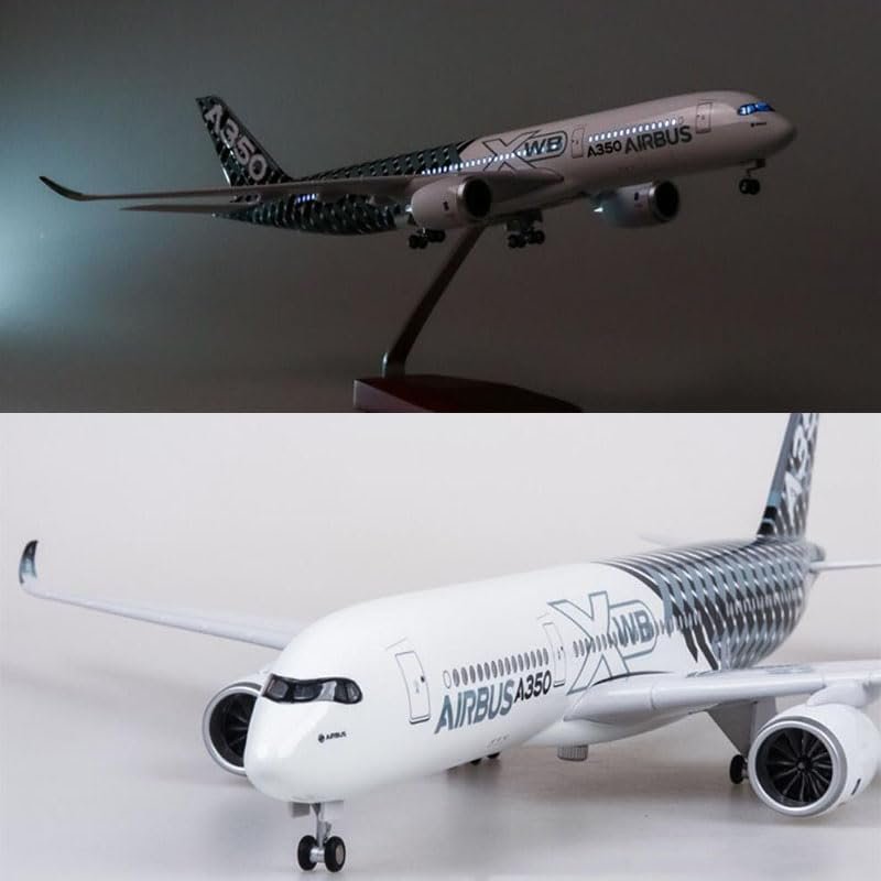 ANDSYYDS Airplane Model, 1/142 Scale Airplane Air A350 Prototype XWB Plane Model Kits for Adults(with Light)