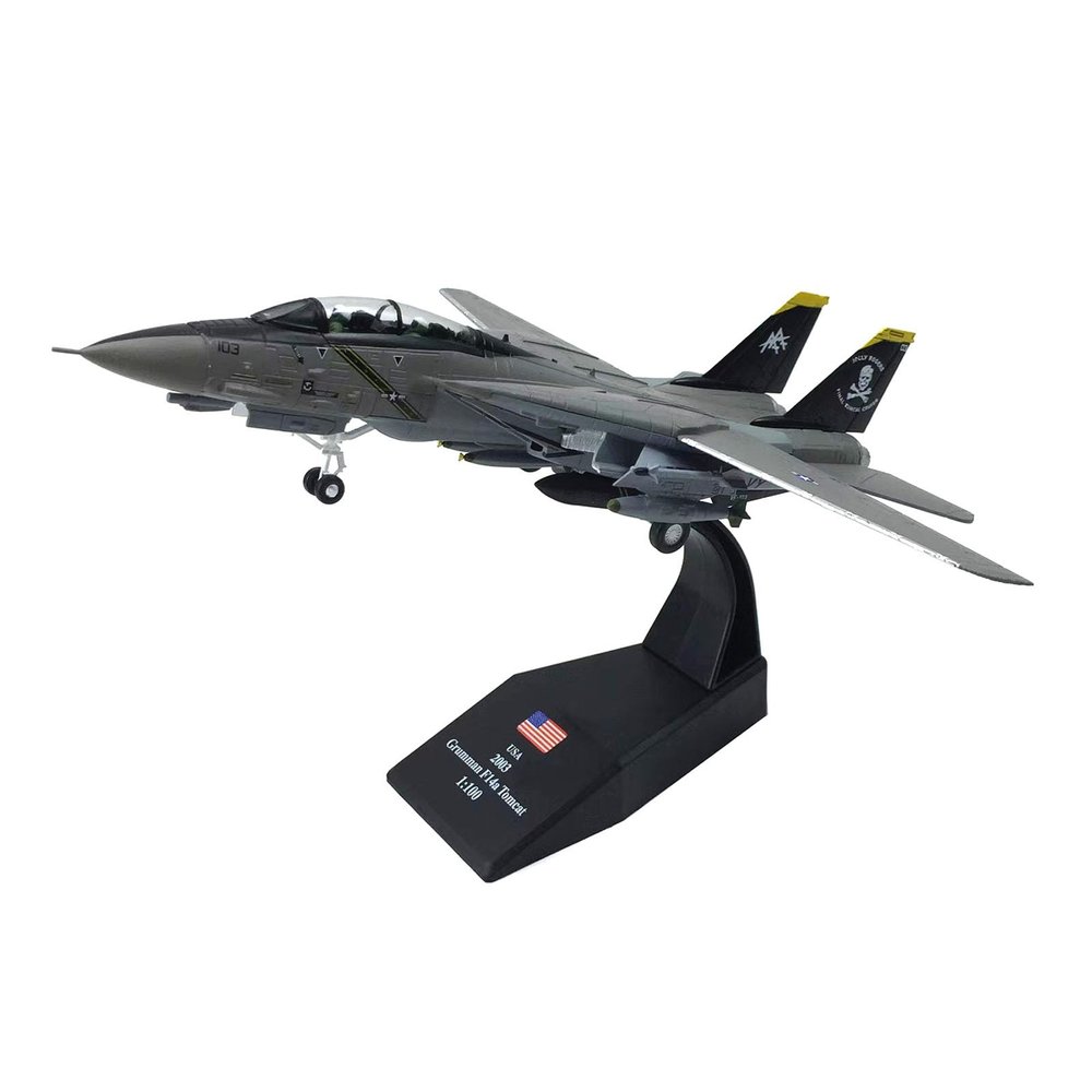 1/100 US Navy F-14 Tomcat Fighter Aircraft Metal Military Diecast Plane Model for Collection Or Gift