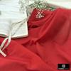 Fabric Mart Direct Blood Red Faux Silk/Art Silk Fabric By The Yard, 7 Continuous Yards 42 inches Width Slubeed Faux Silk Solid Color Red Wholesale Upholstery Fabric for Curtains view 3