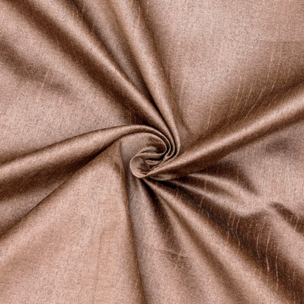 Fabric Mart Direct Copper Faux Silk/Art Silk Fabric By The Yard, 3 Continuous Yards 42 inches Width Slubeed Faux Silk Solid Color Orange Wholesale Upholstery Fabric for Curtains