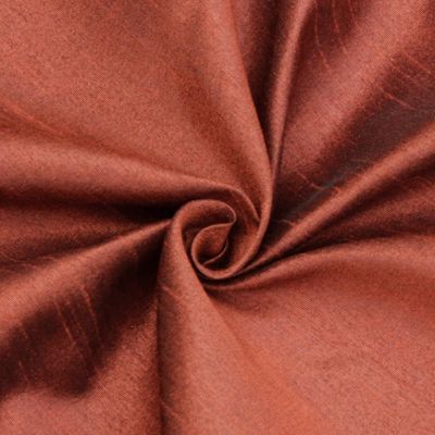 Fabric Mart Direct Rust Faux Silk/Art Silk Fabric By The Yard, 14 Continuous Yards 42 inches Width Slubeed Faux Silk Solid Color Orange Wholesale Upholstery Fabric for Curtains