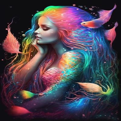 RMSGOZO Colorful Mermaid, 5d Diamond Painting Kits - Exquisite Full Circle Gemstone Fine Rhinestone Art Kit for Adults, for Room Decor & Wall Decor (16 X 24 Inch)