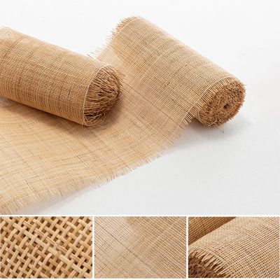 Natural Rattan Cane Webbing Roll for Caning Projects, 14"/16"/18"/20"/24"/36"/40" Width Pre Woven Open Weave Rattan Material, Pole Wrap Rattan Fabric for Furniture, Chair, Cabinet, Ceiling, Basket ( S
