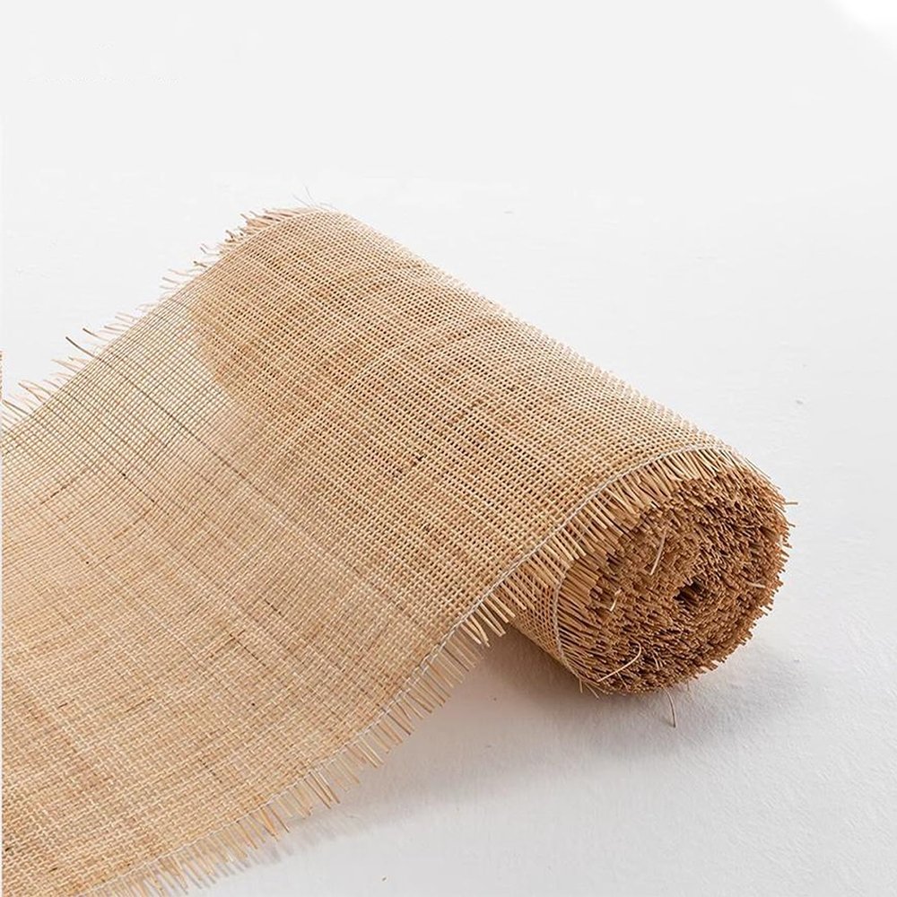Natural Rattan Cane Webbing Roll for Caning Projects, 14"/16"/18"/20"/24"/36"/40" Width Pre Woven Open Weave Rattan Material, Pole Wrap Rattan Fabric for Furniture, Chair, Cabinet, Ceiling, Basket ( S