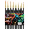 Detail Paint Brushes Set, 12PC Miniature Brushes for Fine Detailing & Art Painting, Small Tiny Paint Brush Perfect for Acrylic, Paint by Number, Craft, Models (Black) view 1