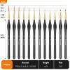 Detail Paint Brushes Set, 12PC Miniature Brushes for Fine Detailing & Art Painting, Small Tiny Paint Brush Perfect for Acrylic, Paint by Number, Craft, Models (Black) view 4