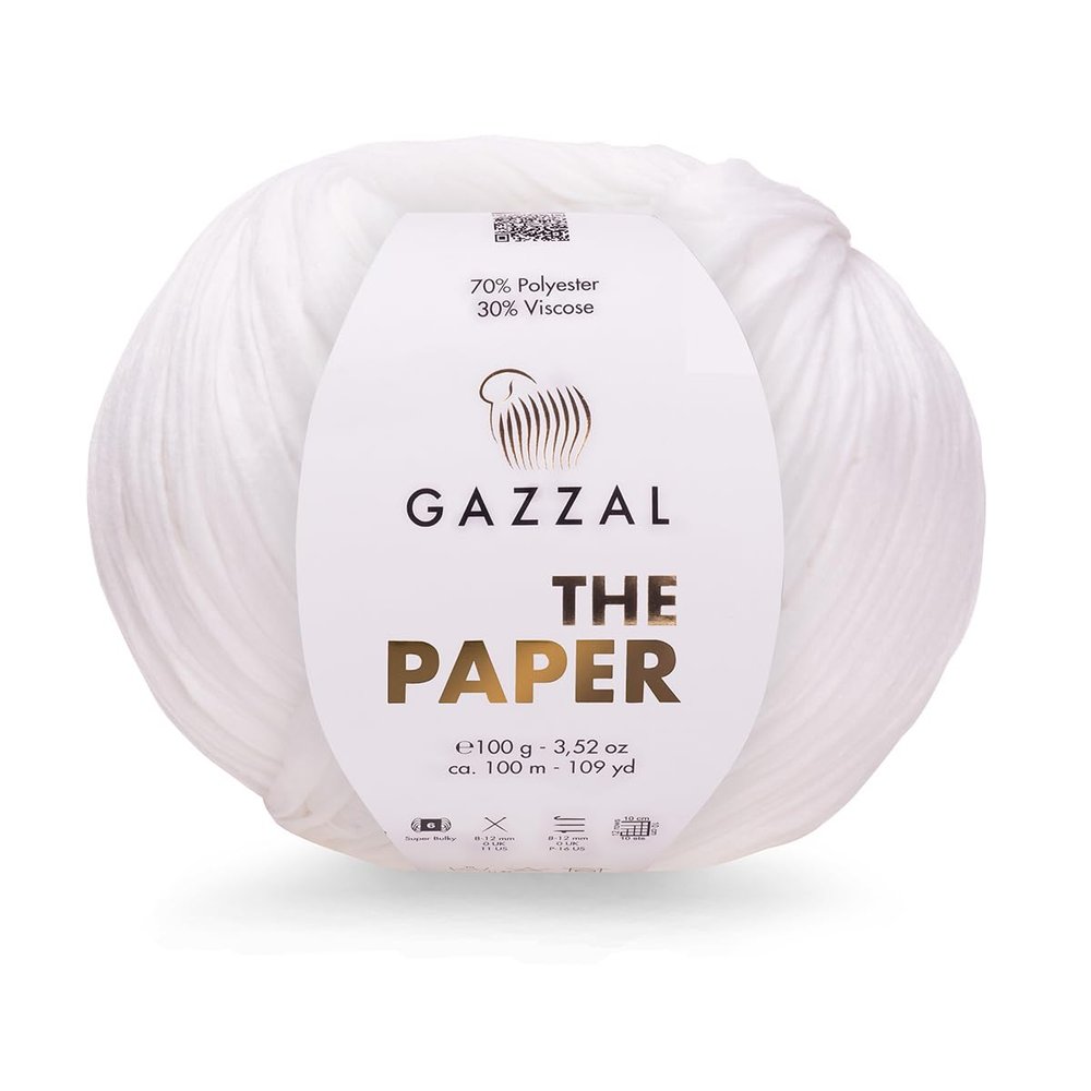 2 Skein/Pack Gazzal The Paper Yarn, 70% Polyester 30% Viscose, Soft Raffia Yarn, 3,52 oz, 108 yds, Washable and Ironable Raphia, Crochet Paper Hat, Crochet Beach Bag, 3969