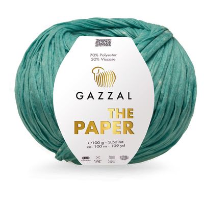 3 Skein/Pack Gazzal The Paper Yarn, 70% Polyester 30% Viscose, Soft Raffia Yarn, 3,52 oz, 108 yds, Washable and Ironable Raphia, Crochet Paper Hat, Crochet Beach Bag, 3960