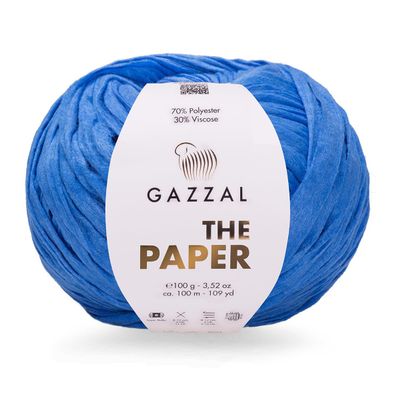 2 Skein/Pack Gazzal The Paper Yarn, 70% Polyester 30% Viscose, Soft Raffia Yarn, 3,52 oz, 108 yds, Washable and Ironable Raphia, Crochet Paper Hat, Crochet Beach Bag, 3966