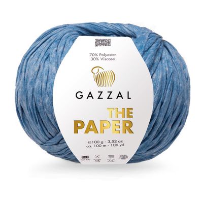 4 Skein/Pack Gazzal The Paper Yarn, 70% Polyester 30% Viscose, Soft Raffia Yarn, 3,52 oz, 108 yds, Washable and Ironable Raphia, Crochet Paper Hat, Crochet Beach Bag, 3953