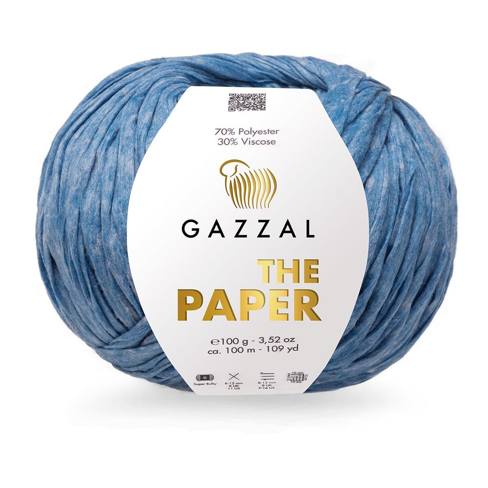4 Skein/Pack Gazzal The Paper Yarn, 70% Polyester 30% Viscose, Soft Raffia Yarn, 3,52 oz, 108 yds, Washable and Ironable Raphia, Crochet Paper Hat, Crochet Beach Bag, 3953