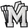 3Pcs Chenille Letter Patches Iron on Patches Varsity Letter Patches Chenille Embroidered Patch Sew On Patches for Clothing Hat Bags Jackets Shirt (White, M) view 1