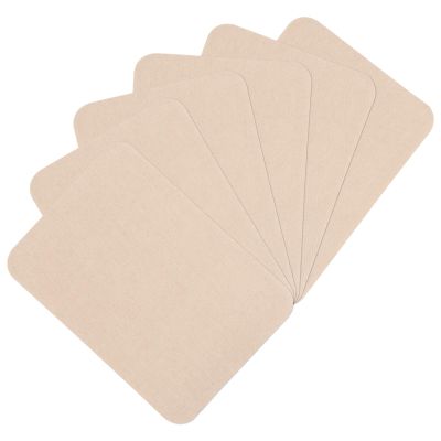 HARFINGTON 6Pcs Iron on Patches for Clothing Repair 3" x4-1/4 Fabric Patch Cotton Decorating for Clothes Pants Bag, Cream