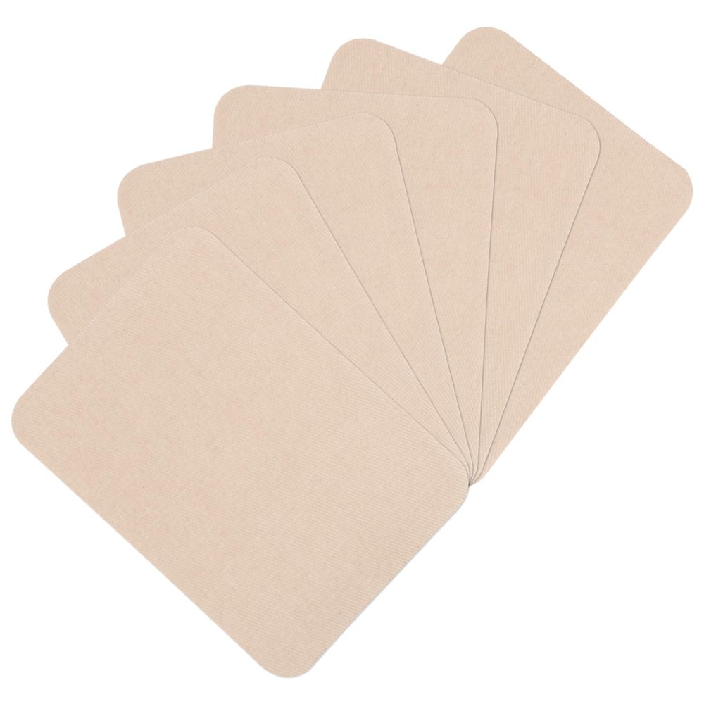 HARFINGTON 6Pcs Iron on Patches for Clothing Repair 3" x4-1/4 Fabric Patch Cotton Decorating for Clothes Pants Bag, Cream