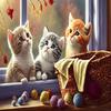 RMSGOZO 5D Cute Animal Diamond Painting Kits - Window Kittens Full Round Diamond Crystal Art Craft Kits for Adults and Kids, for Wall Decor & Living Room Decor Gifts (16 X 20 Inch) view 1