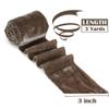 MEEDEE Brown Velvet Ribbon 3 Inch Brown Fringe Ribbons Raw Edge Silk Velvet Ribbon for Wreaths, Flower Bouquet, Photography, Dress Sash, Baby Shower, Wedding Decor (3 Yards) view 2