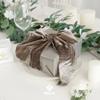 MEEDEE Brown Velvet Ribbon 3 Inch Brown Fringe Ribbons Raw Edge Silk Velvet Ribbon for Wreaths, Flower Bouquet, Photography, Dress Sash, Baby Shower, Wedding Decor (3 Yards) view 4