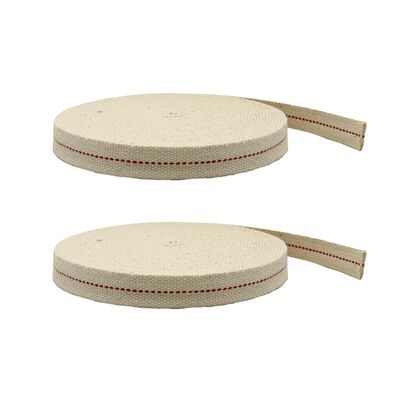 Light of Mine - 3/4" Inch 33' Foot, 100% Cotton Flat Wick - 2 Pack for Paraffin Oil, Kerosene Based Lanterns, and Oil Lamps with Genuine Red Stitch (3/4" - 33' Roll, 2pk)