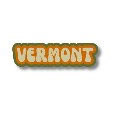 Vermont Travel Sticker, Multiple Colors, Vinyl Laptop Water Bottle Sticker, Places I've Been, Trendy Luggage Decal, Vintage Travel Inspired (Forest)