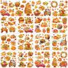 BBTO 12 Sheets Thanksgiving Rub on Transfers for Crafts and Furniture Fall Pumpkin Maple Leaf Sunflower Rub on Decals Autumn Stickers for Home Office Paper Wood DIY Crafts, 5.5 x 5.5 Inch view 1