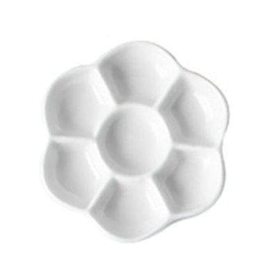 1pc Watercolor Floral Ceramic Palette, Gouache Round Palette, Easy to Clean Art Supplies (Color : 8.5cm)