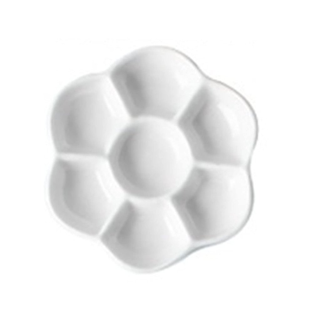 1pc Watercolor Floral Ceramic Palette, Gouache Round Palette, Easy to Clean Art Supplies (Color : 8.5cm)