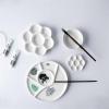 1pc Watercolor Floral Ceramic Palette, Gouache Round Palette, Easy to Clean Art Supplies (Color : 8.5cm) view 3