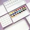 EactEl Ceramic Watercolor Palette, Rectangular Multi-Grade White Porcelain Palette, Art Supplies Painting Palette with Cover (Size : 12 grids with lid) view 4