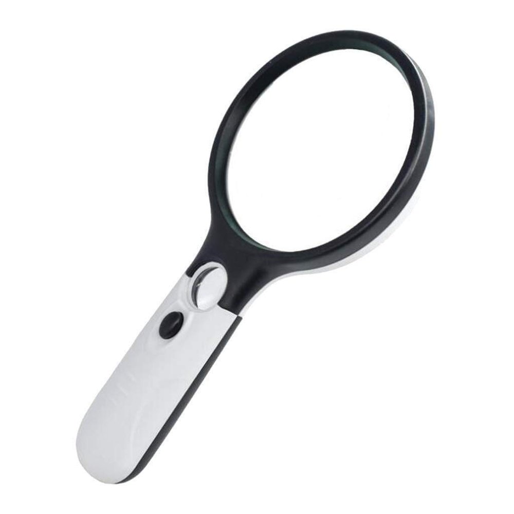FairUo Magnifyings,Educational Hobby Magnifiers, Lighted Magnifying Glass Double Light Glass Lens Placed Hand-Held Large Mirror 45 Times Magnifying Glass Old Man Reading