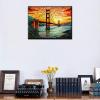 Golden Gate Bridge Diamond Painting DIY 5D,Numbering Kit, San Francisco at Sunset Crystal Rhinestone Diamond Painting Landmark Pictures USA Landscape Artwork Home Decor Adults Gift(12''Wx 16''H) view 2