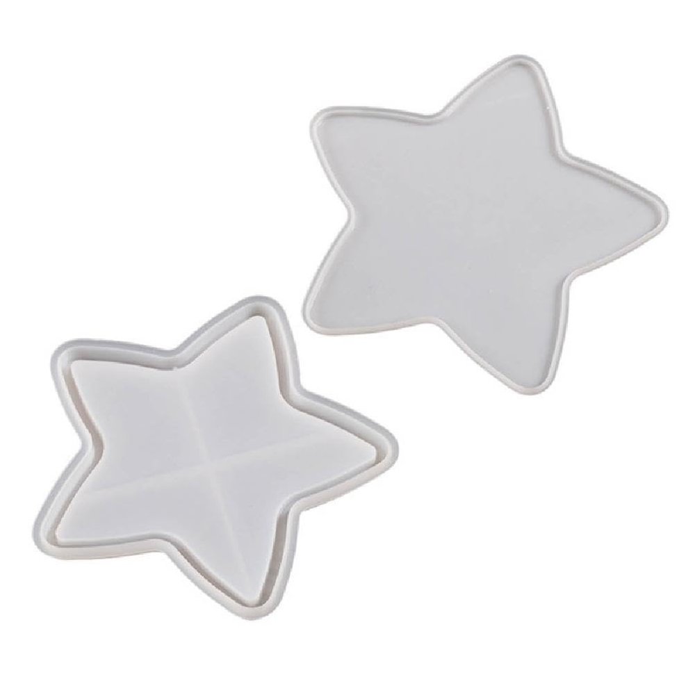 Heart Round-Star Silicone Resin Mold Coaster Shaker Epoxy Molds Quicksand Frame Cup Mat Resin Casting Mold Ideal-Gift Cup Mat Quicksand Epoxy Molds Gift For Crafters