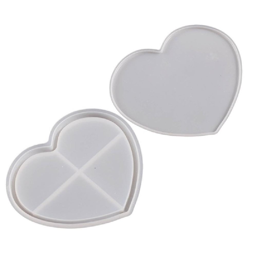 Heart Round-Star Silicone Resin Mold Coaster Shaker Epoxy Molds Quicksand Frame Cup Mat Resin Casting Mold Ideal-Gift Cup Mat Quicksand Epoxy Molds Gift For Crafters