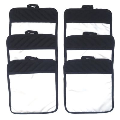 Sublimation Blanks 9"x7" Polyester/Cotton Black Pot Holders with Sublimation Pocket DIY Set of 6