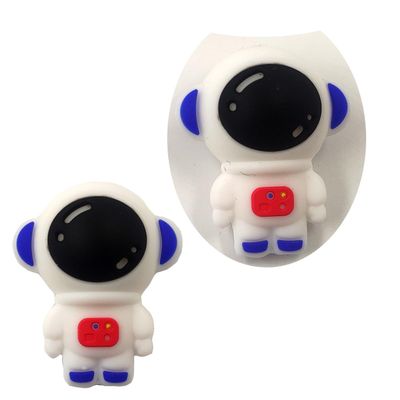 Arakierst 15pcs Red Color Cartoon Silicone Astronaut Shaped Beads Cute Animal Flat Spacer Beads for Keychain Making Woman Lanyard DIY Pen Accessory