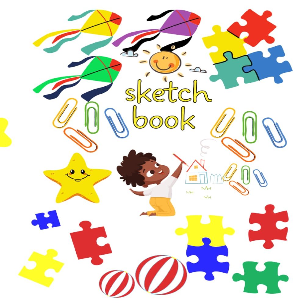 Sketch Book For Kids: A4 size drawing notebook 100 pages of blank white sheets and lined "one by one with a" beautiful cover | Large A4 drawing book for children