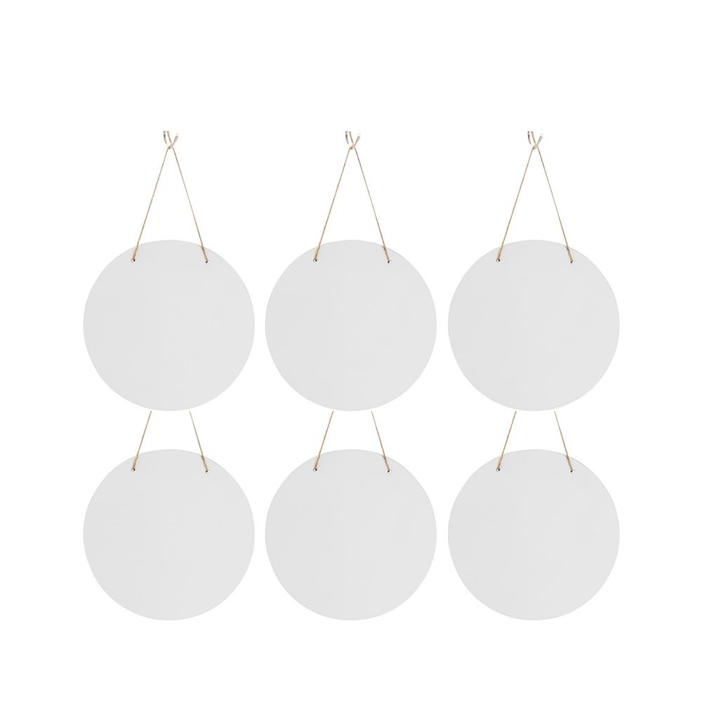 PYD Life 6 Pack 10" Round Sublimation Door Hanger Blanks White Hardboard MDF Wood Blanks Wall Hanging Ornaments for Heat Press Machine Printing