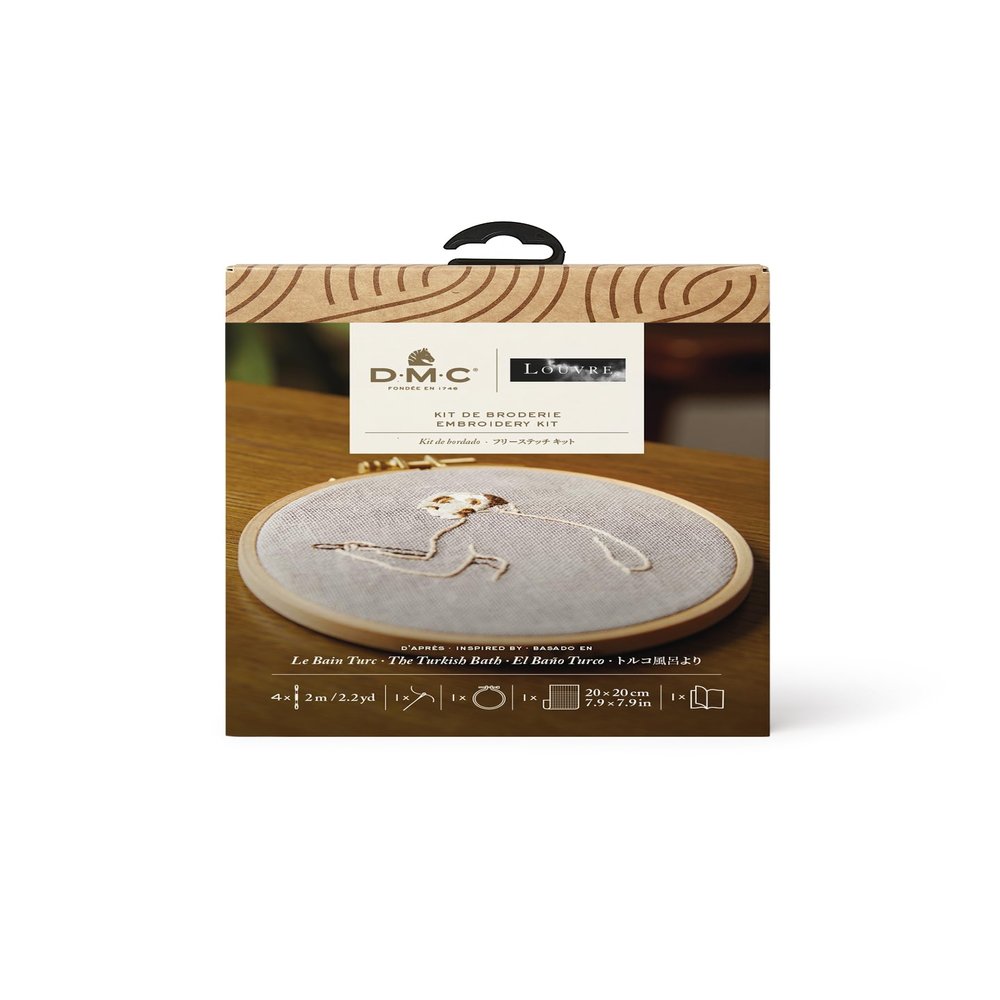 DMC x Louvre Museum Collection TB186/81 Free Stitch Kit, Angle, from Turkish Bath, Finished Diameter 4.9 inches (12.5 cm)