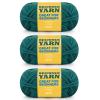 3x60g Forest Green Yarn for Crocheting and Knitting;3x66m (72yds) Cotton Yarn for Beginners with Easy-to-See Stitches;Worsted-Weight Medium #4;Cotton-Nylon Blend Yarn for Beginners Crochet Kit Making view 1