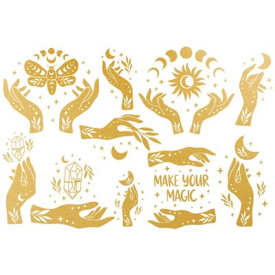 Ceramic Decals - Overglaze Gold - Enamel Decal - Waterslide Decal, Mystical Hand