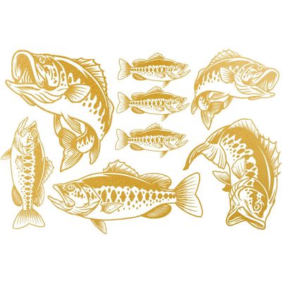 Ceramic Decal, Gold Overglaze Decal, Lake Fish (Yellow Gold)