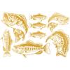 Ceramic Decal, Gold Overglaze Decal, Lake Fish (Yellow Gold) view 1