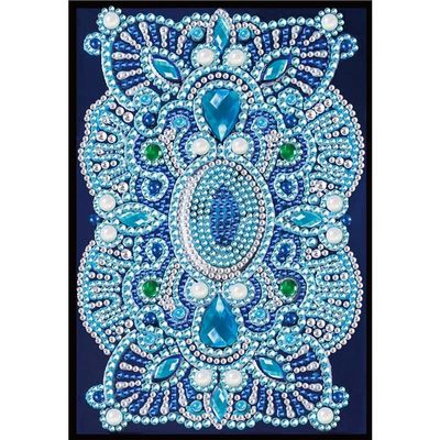 5D Diamond Painting Notebook Blank Page Sky Blue Mandala DIY Diamond Painting Kits Leather Hardcover Arts and Crafts for Adults Adult Craft Kit Office Sketch Book Set Kids Journal Sketchbook