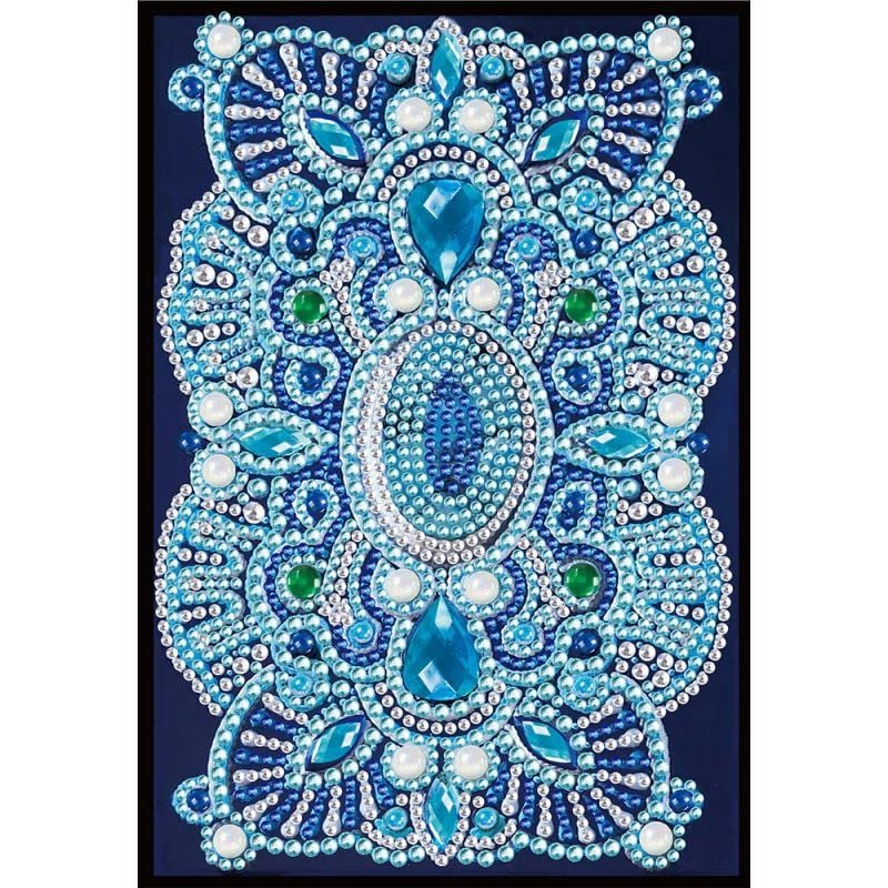 5D Diamond Painting Notebook Blank Page Sky Blue Mandala DIY Diamond Painting Kits Leather Hardcover Arts and Crafts for Adults Adult Craft Kit Office Sketch Book Set Kids Journal Sketchbook