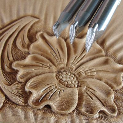 Small Checkered Thumb Print Leather Stamps, Set of 3, Stainless Steel Leather Stamping Tools, Zhong Jiang Leather Tools